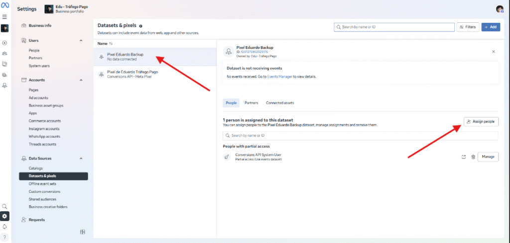 como atribuir pixel do seu site ao seu perfil na BM